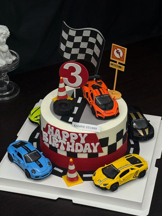 跑车赛车男孩周岁蛋糕 商品图0