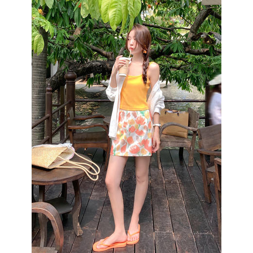 <曾小咸推荐>韩系黄色吊带背心半身裙子 商品图2