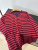 点此购买 缪缪春夏季女士藏青拼红口袋条纹长袖T恤 ye 342348 商品缩略图0