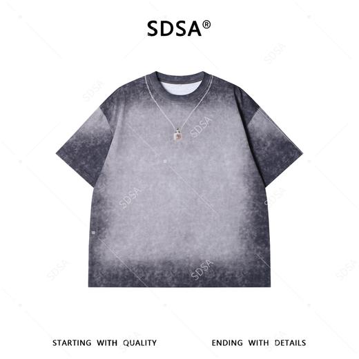 2201SDSA男装2026新款高贵轻奢美式简约扎染渐变项链印花圆领短袖T恤 商品图1