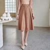 剩S 米思阳气质温柔杏色高腰半身裙春秋新款收腰显瘦A字大摆裙子0518 商品缩略图1