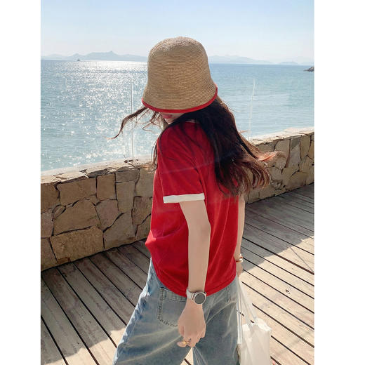 <曾小咸推荐>韩系慵懒感宽松短袖t恤上衣 商品图3