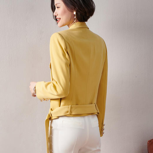 剩XL 芳外春季新款工装通勤百搭长袖西装时尚个性短款女式外套0049 商品图4