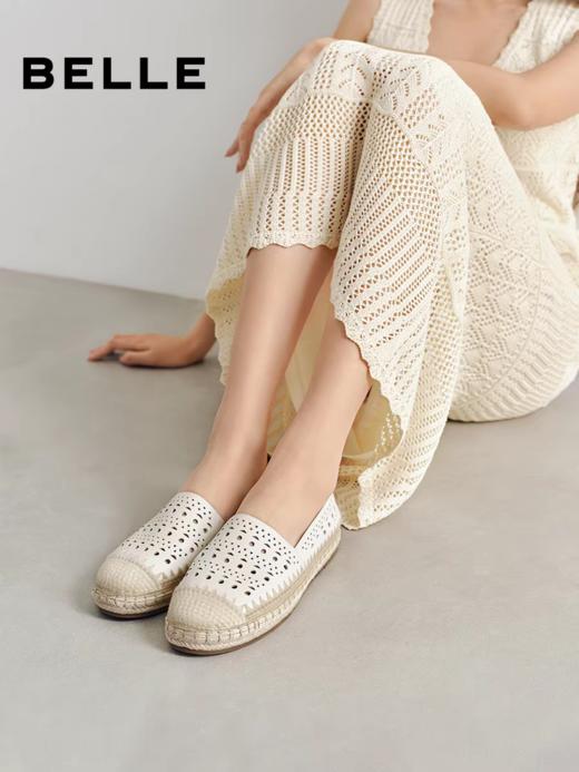 BF楼百丽编织度假风渔夫鞋女26夏季新款舒适镂空透气单鞋子F4W1DBA6预 商品图2