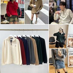 正版【上身超显瘦】拉夫小马半拉链卫衣情侣款