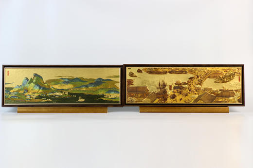 国宝双绝绘金绣艺术对屏 商品图1