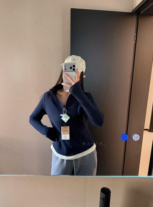 AHTH半拉链POLO立领英伦衫 商品图3