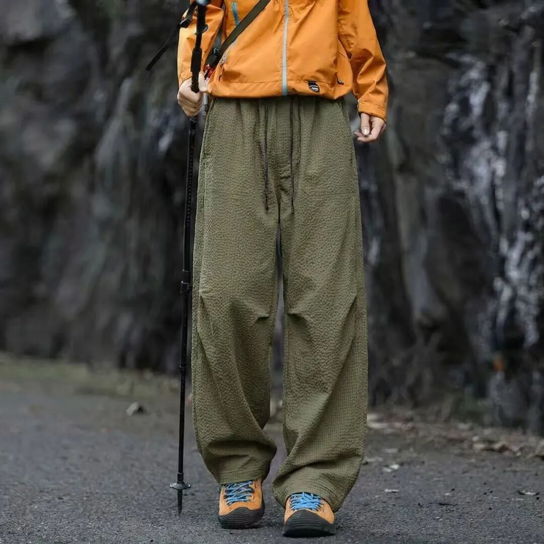 户外机能轻薄伞兵裤春夏季防风速干宽松直筒休闲长裤