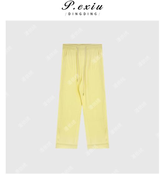 03-3潘依绣丁丁宠粉夏季新款纯色百搭宽松抽绳运动休闲长裤W54266 商品图0