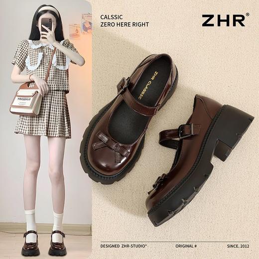 ZHR则则时尚百搭玛丽珍鞋厚底蝴蝶结单鞋2025新款气质女鞋小皮鞋 商品图1