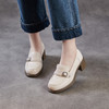 雀说 头层牛皮厚底粗跟乐福单鞋ZM269076 商品缩略图1