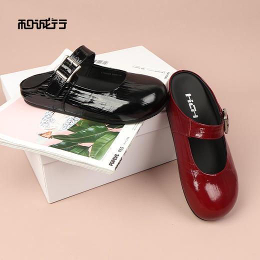 和诚行2026春季新款复古百搭一脚蹬懒人包头勃肯拖鞋1730028 商品图0