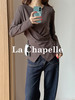 专柜实拍【舒适有型】拉夏贝尔/La Chapelle五色净版圆领贝壳扣下摆交叉通勤设计长袖T显瘦打底衫 商品缩略图8