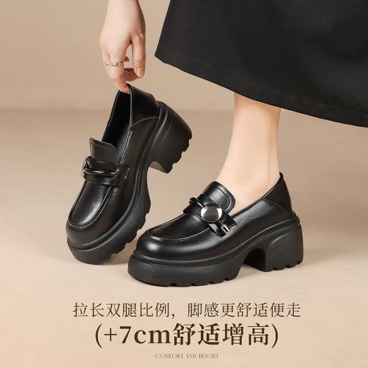【增高7cm】ZHR则则真皮厚底乐福鞋女2025新款学院风舒适柔软单鞋 商品图3