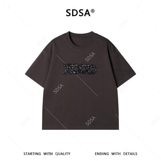 26237SDSA男装2026新款高贵轻奢美式重工立体珠子字母圆领短袖T恤百搭 商品图1