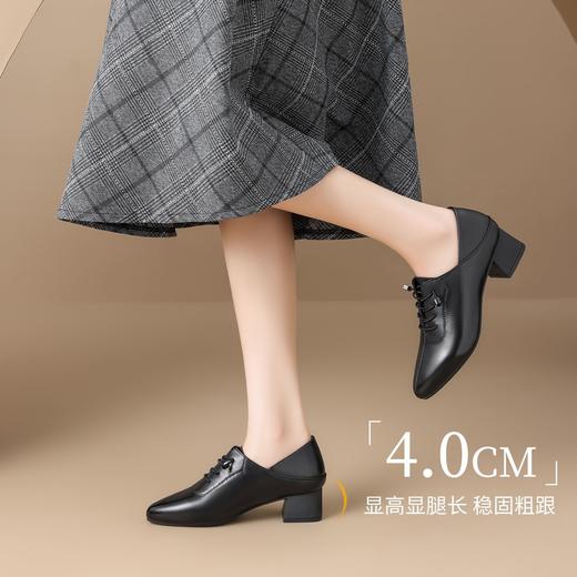 ZHR则则真皮时尚尖头妈妈单鞋2025新款轻便百搭舒适通勤气质皮鞋 商品图4