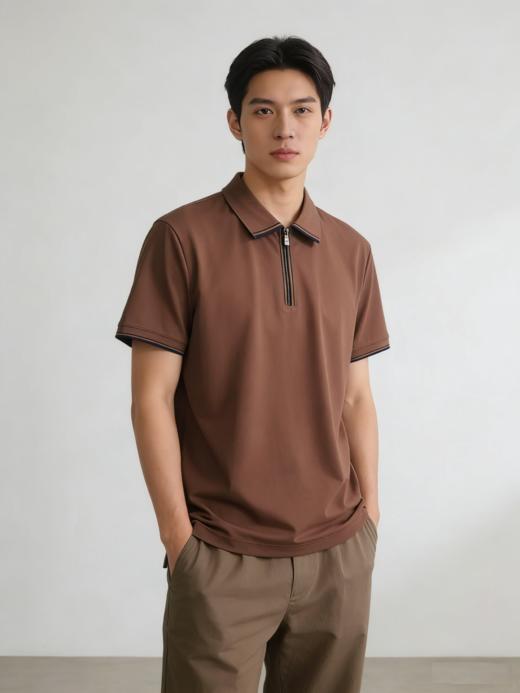 G2000男装SS26商场新款丝光棉舒适短袖POLO衫61143028 商品图0