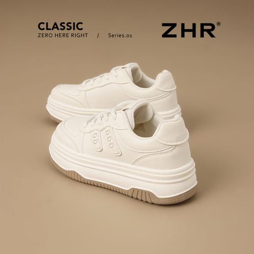 ZHR厚底增高小白鞋2025秋校园风学生百搭运动鞋小个子松糕底女鞋 商品图0