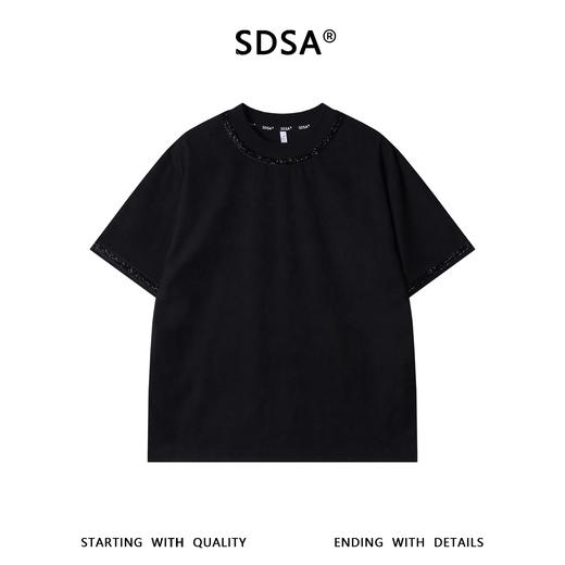 26T158SDSA男装2026新款高贵轻奢时尚简约重工镶珠子设计圆领短袖T恤潮 商品图4