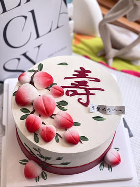 翻糖寿桃奶油蛋糕 下单前请仔细阅读商品详情