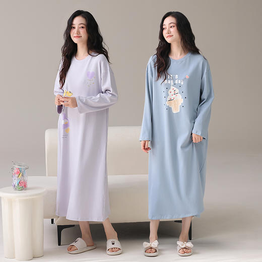 爱帝女式长袖家居裙 商品图5