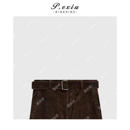 03-3潘依绣丁丁宠粉韩系灯芯绒弯刀长裤休闲裤Q15336 商品图2