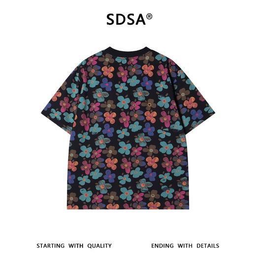 26T140SDSA男装2026新款高贵轻奢时尚简约满印彩色花卉圆领短袖T恤百搭 商品图5