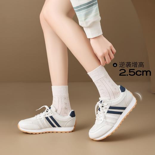 ZHR拼接皮面休闲阿甘鞋女2025新款轻便增高运动鞋超软透气百搭女 商品图3