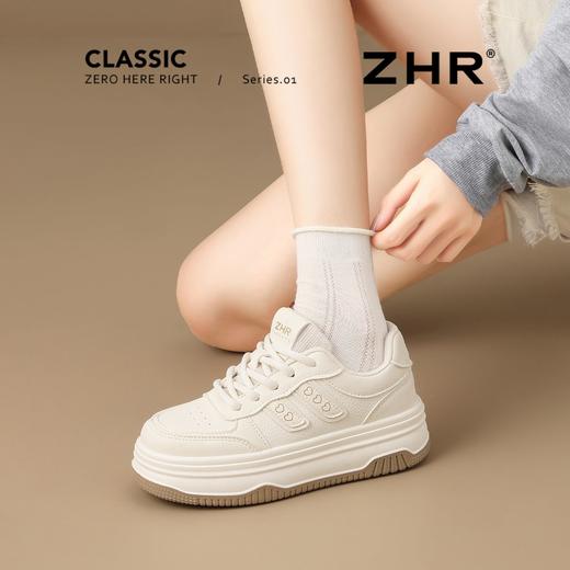 ZHR厚底增高小白鞋2025秋校园风学生百搭运动鞋小个子松糕底女鞋 商品图5
