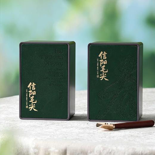 60元一套 / 一箱12套 醒春皮盒【两方罐  信阳毛尖专版 墨绿色】 商品图4