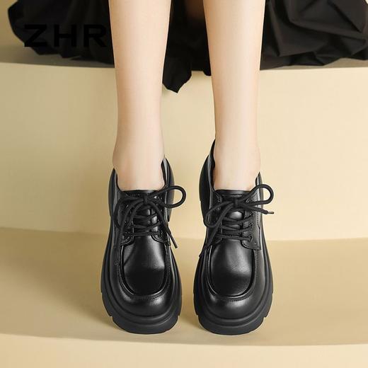ZHR则则厚底乐福鞋2025秋季新款小皮鞋真皮英伦粗跟软底增高单鞋 商品图9