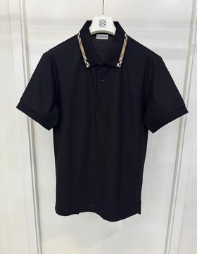 男款拼接短袖polo衫he007