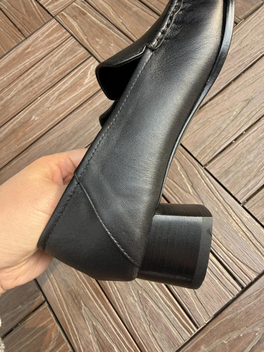 316-3 自留 可踩跟可小跑 3.1粗跟单鞋 小牛皮手工缝马克线 粗跟暴走皮鞋 商品图12