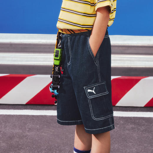 PUMA彪马童装2026夏季新款儿童男童牛仔短裤复古潮流 商品图1