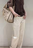 小禾土壤牛仔米白色牛仔裤 商品缩略图13