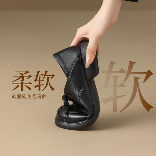 ZHR头层羊皮乐福鞋女软厚底妈妈鞋2025秋季新款英伦风通勤小皮鞋 商品图1