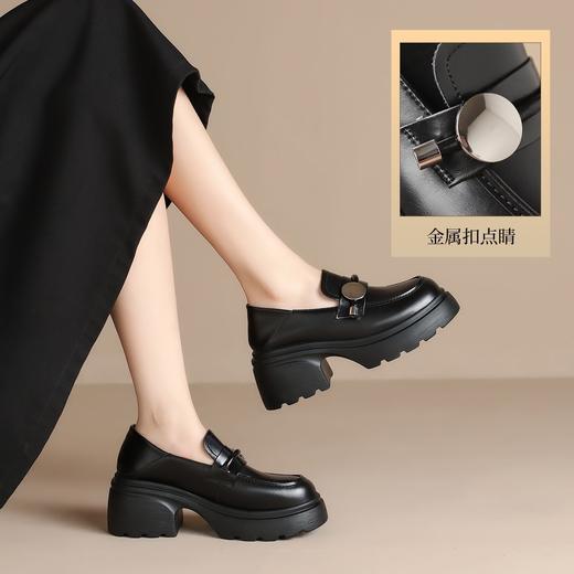 【增高7cm】ZHR则则真皮厚底乐福鞋女2025新款学院风舒适柔软单鞋 商品图4