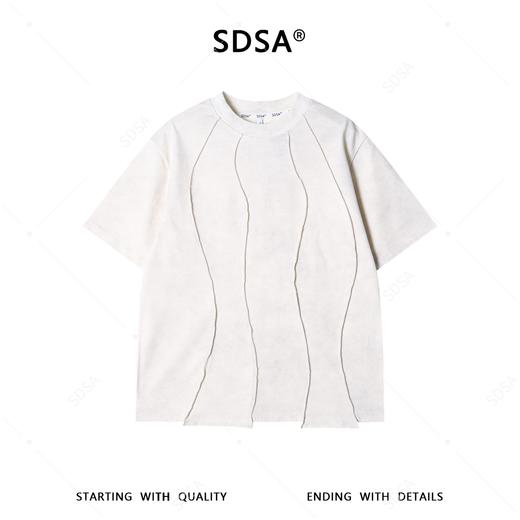 26T239SDSA男装2026新款高贵轻奢美式满天星明线线条圆领短袖T恤百搭潮 商品图1