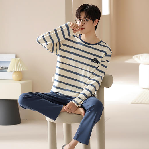 爱帝情侣圆领套头长袖家居服男女同款 商品图1