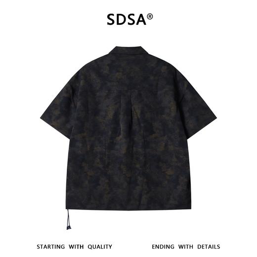 XZ32SDSA男装2026新款高贵轻奢美式褶皱复古扎染短袖衬衫百搭时尚上衣 商品图5