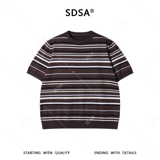 M188SDSA男装2026新款高贵轻奢老钱风撞色条纹圆领短袖T恤百搭时尚 商品图1