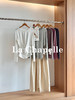 专柜实拍【舒适有型】拉夏贝尔/La Chapelle五色净版圆领贝壳扣下摆交叉通勤设计长袖T显瘦打底衫 商品缩略图0