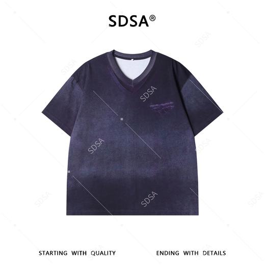 2220SDSA男装2026新款高贵轻奢简约时尚渐变V领短袖T恤百搭时尚上衣 商品图1