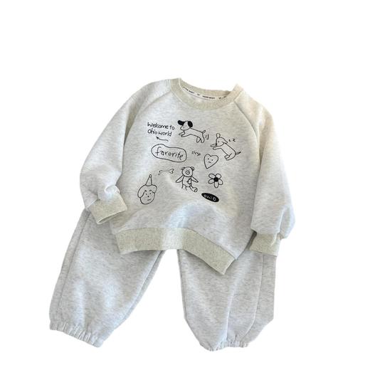 赫迪熊儿童套装男女童春洋气休闲男女童秋季时尚韩版运动卫衣裤两件套80-130 商品图2