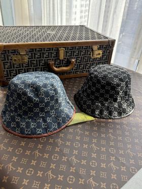 古驰 丹宁系列  老花 渔夫帽 黑色/蓝色（CO）