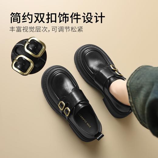 ZHR则则厚底小皮鞋女2025新款英伦风增高单鞋配裙子粗跟JK乐福鞋 商品图6