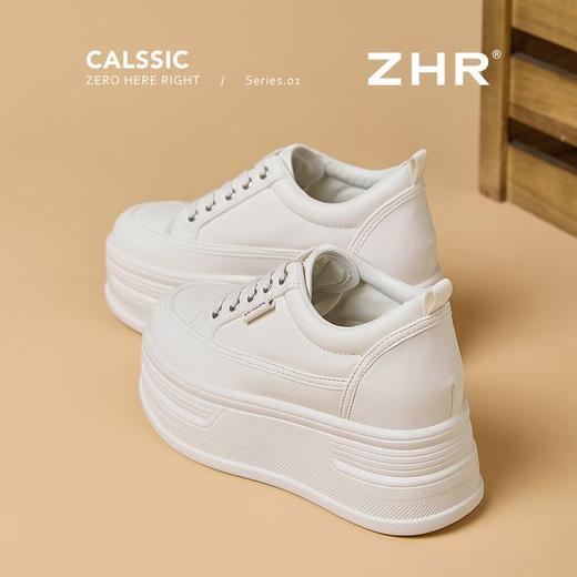 ZHR【秒高8.5CM】厚底小白鞋女小个子内增高休闲鞋百搭轻便运动鞋 商品图3