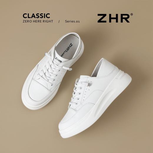 ZHR则则皮面两穿厚底小白鞋女2025春秋新款超软通勤休闲鞋真皮鞋 商品图9