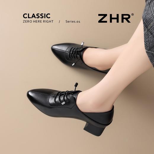 ZHR则则真皮时尚尖头妈妈单鞋2025新款轻便百搭舒适通勤气质皮鞋 商品图3