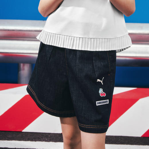 PUMA彪马童装2026夏季新款儿童女童短裤牛仔A摆裙裤复古时髦 商品图0